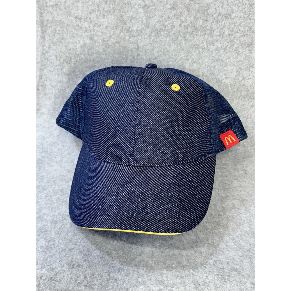 McDonald's Blue Denim Mesh Trucker Snapback Hat One Size New